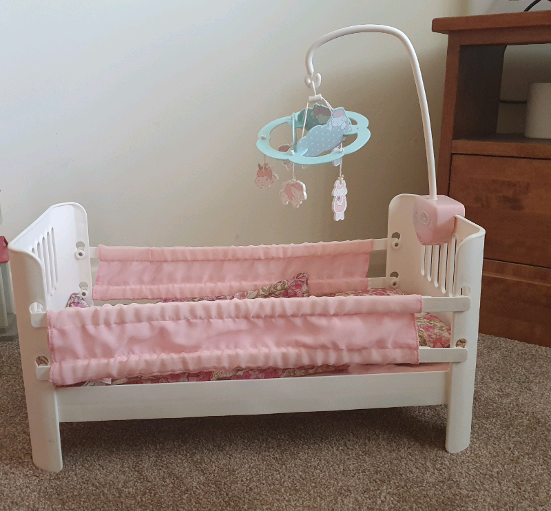 baby annabell cot with mobile